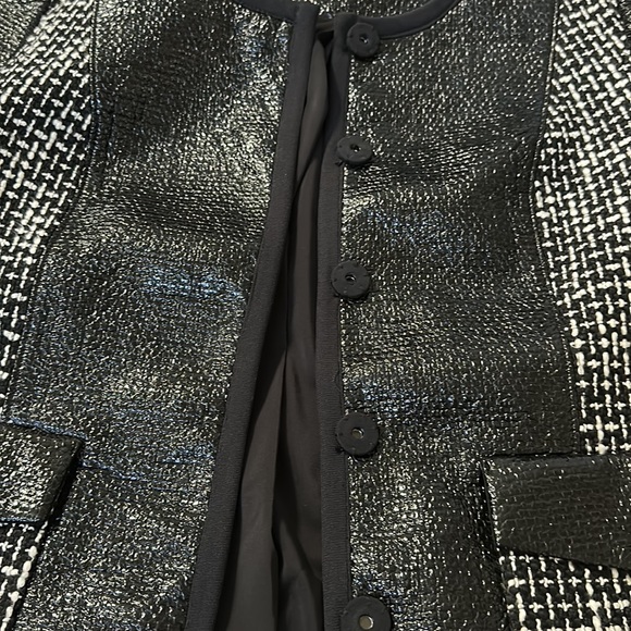 TORY BURCH Gorgeous Daria Patent Leather/Tweed Jacket~ size 4 - Picture 5 of 8